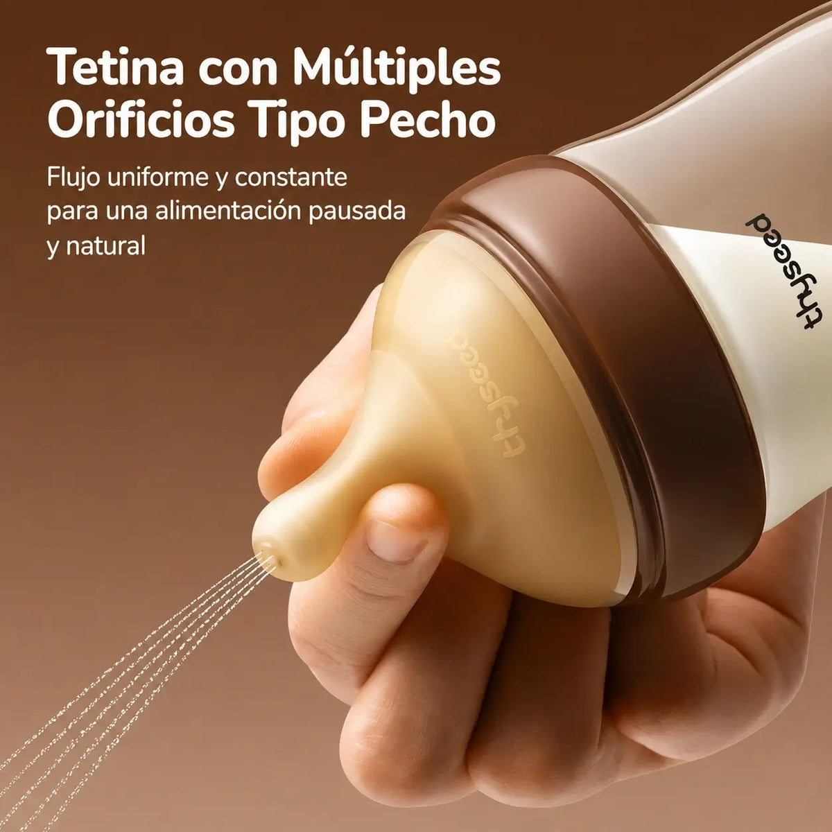 Biberón de vidrio anticólicos.